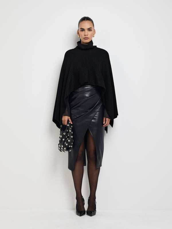 SHEIKE Eloise Poncho Black 1007745 Front Styled Image