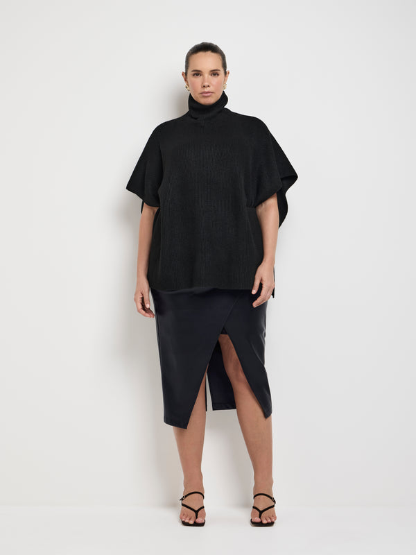 Size16 SHEIKE Eloise Poncho Black 1007745 Front Image