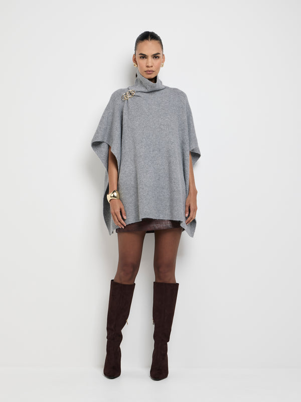 SHEIKE Eloise Poncho Light Grey 1007746 Front Styled Image