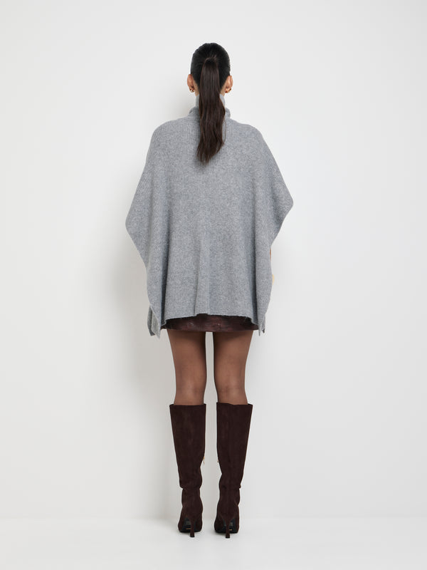 SHEIKE Eloise Poncho Light Grey 1007746 Back Image