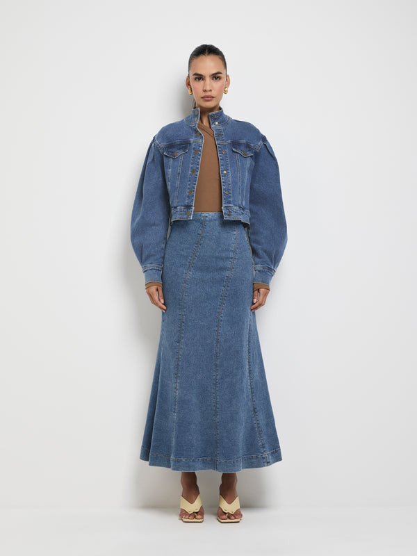 SHEIKE Ria Denim Skirt Denim 1007756 Front Styled Image