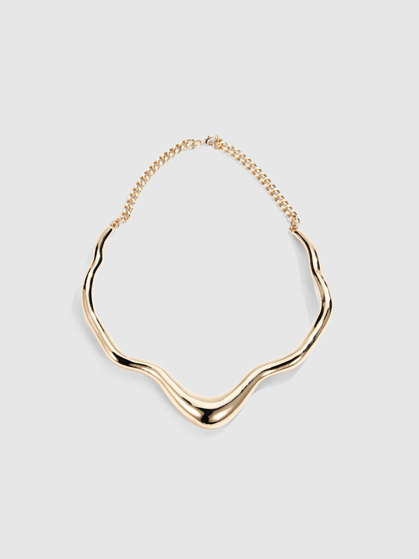 SHEIKE Molten Necklace Gold 107785 Ghost Image