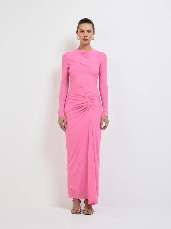Size8 SHEIKE Sophia Midi Dress Pink 1007791 Front Image