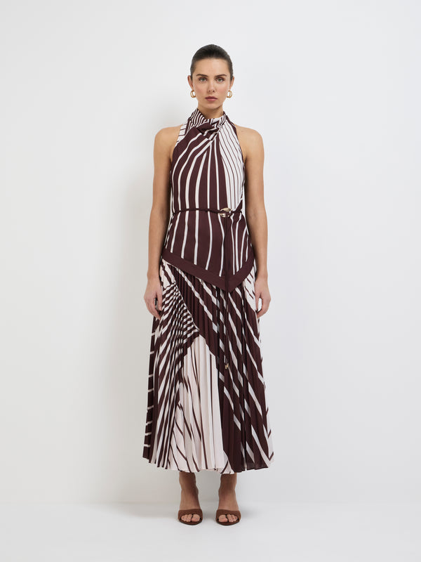 Size8 SHEIKE Montmartre Strip Maxi Dress Print 1007792 Front Image