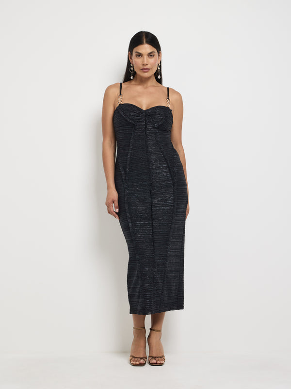 Size12 SHEIKE Elise Midi Dress Navy 1007818 Front Image