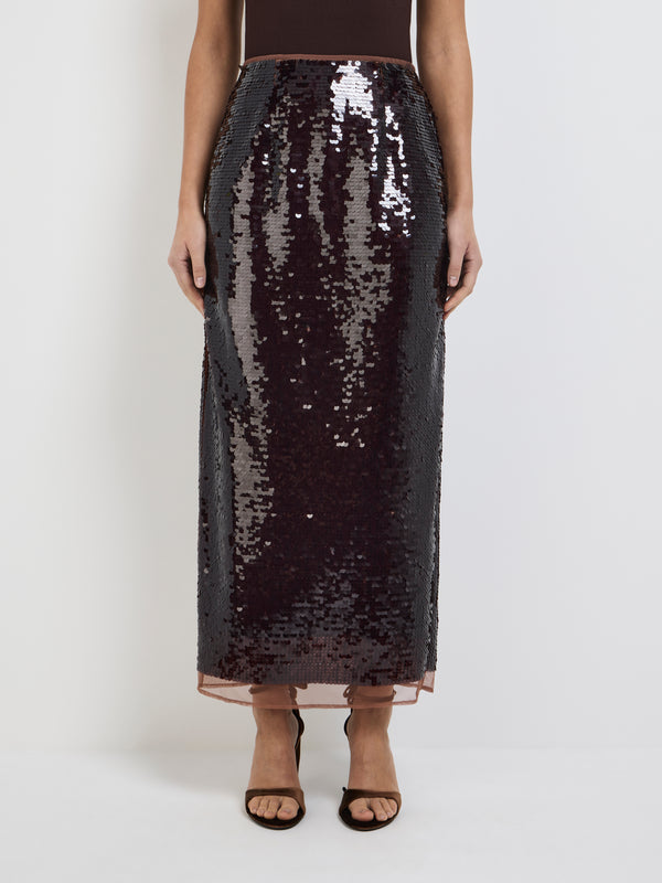 Size8 SHEIKE Valerie Midi Skirt Chocolate 1007831 Detail Image