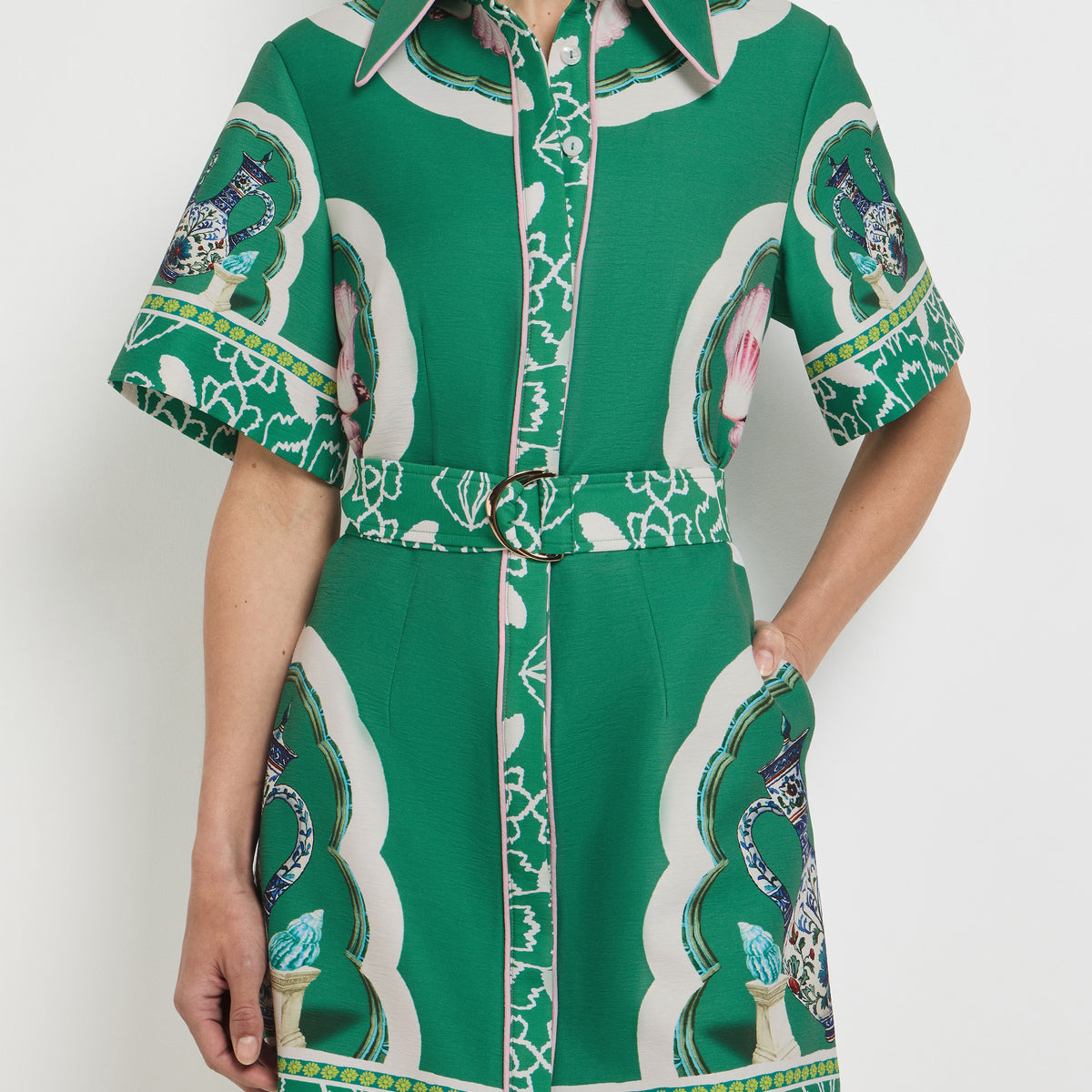 Helena Mini Dress Print Shirt Dress SHEIKE