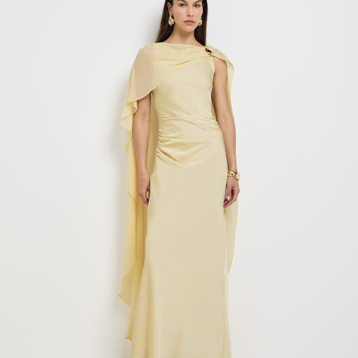 Sofia Gown Lemon Cape Gown SHEIKE