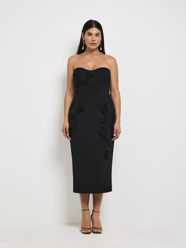 Size12 SHEIKE Maya Midi Dress Black 1007903 Front Image