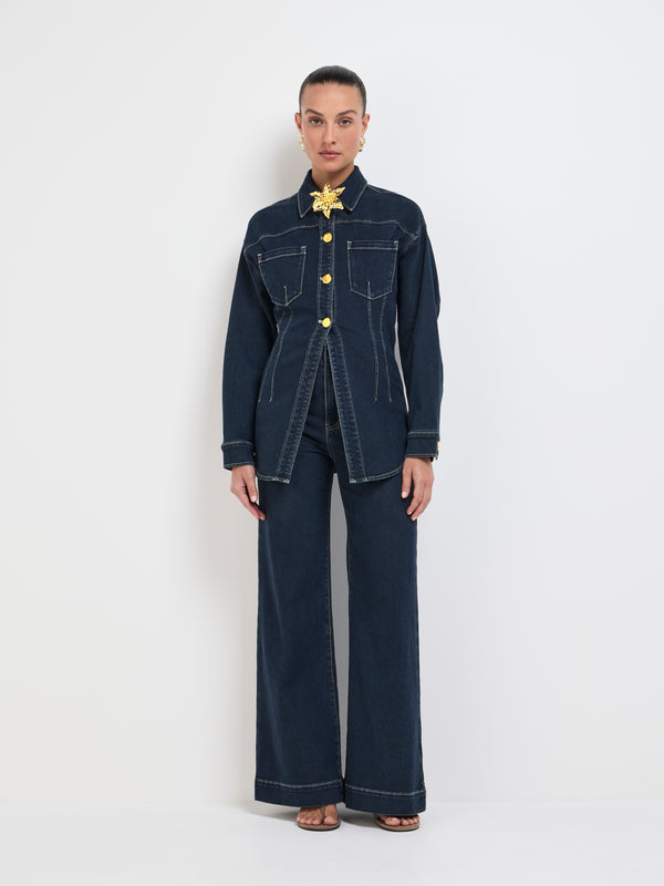 SHEIKE Broadway Denim Short Indigo 1007943 Front Styled Image