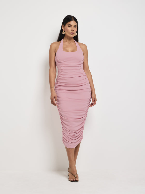 Size12 SHEIKE Daphne Midi Dress Pink 1007956 Front Image