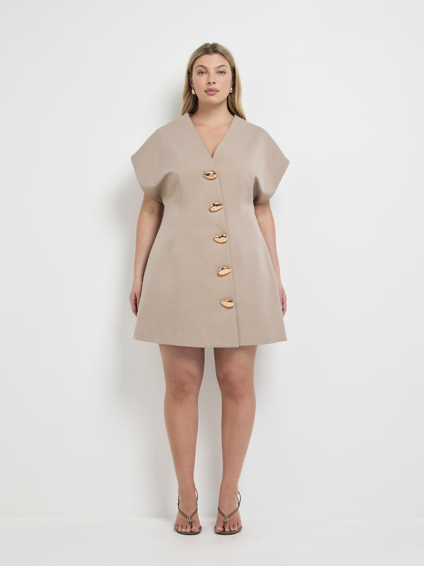 Size16 SHEIKE Rosalie Mini Dress Mushroom 1007962 Front Image