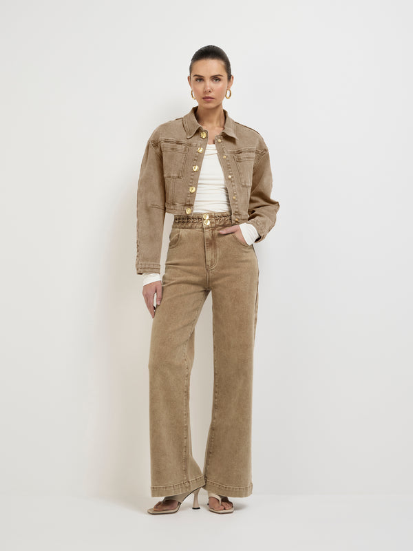 SHEIKE Lucie Denim Jacket Sand 1007964 Front Image