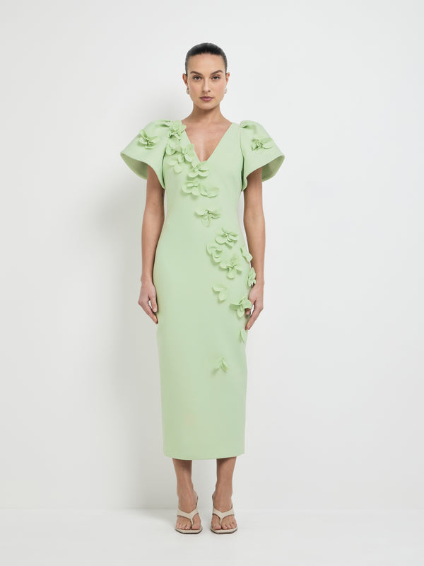 Size8 SHEIKE Michelle Midi Dress Avocado 1008013 Front Image