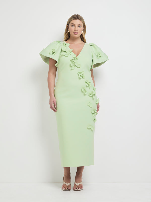 Size16 SHEIKE Michelle Midi Dress Avocado 1008013 Front Image