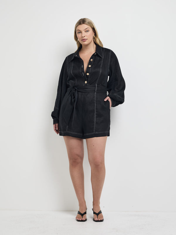 Size16 SHEIKE Anna Playsuit Black 1008018 Front Image