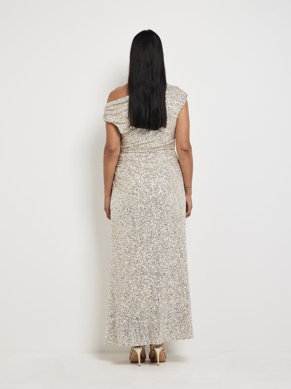 SHEIKE Martina Maxi Dress Silver 1008455 Secondary Back Image