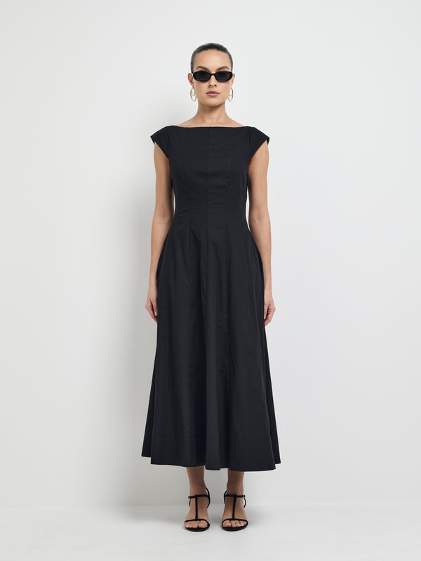 Size8 SHEIKE Amelie Midi Dress Black 1008046 Front Image