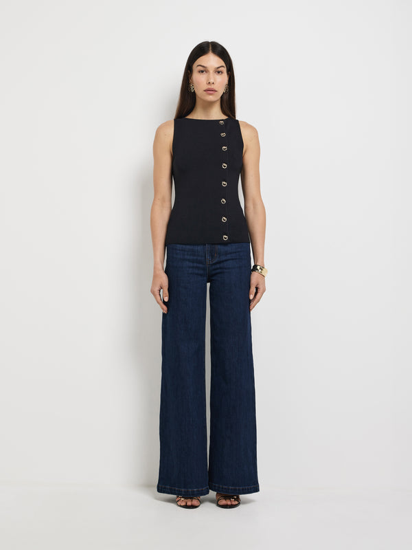 SHEIKE Clement Knit Top Black 1008052 Front Image