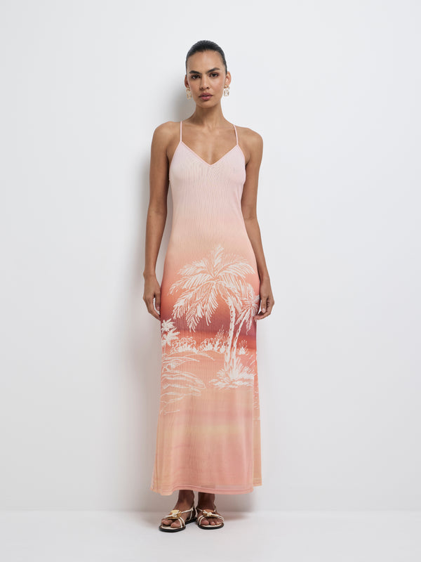 SHEIKE Sunset Palms Dress Floral 1008054 Front Slip Image