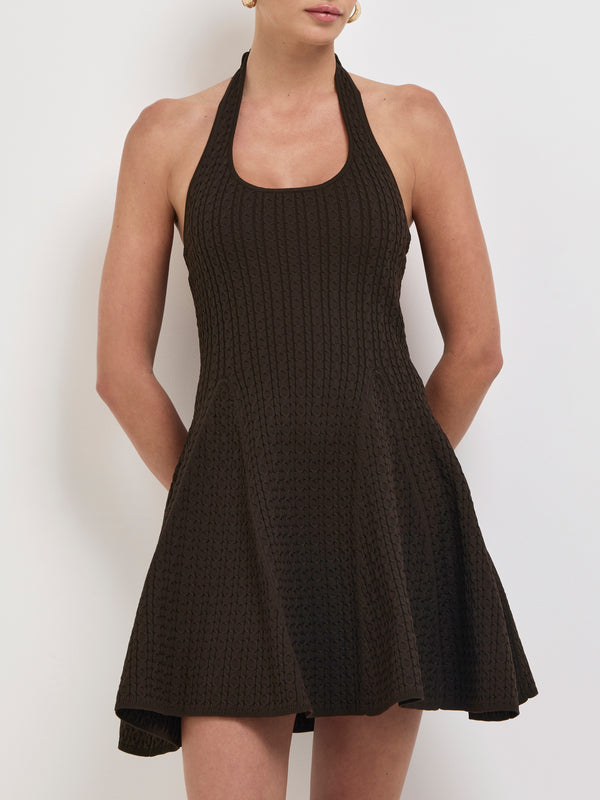 SHEIKE Alessia Mini Dress Chocolate 1008055 Close Up Image