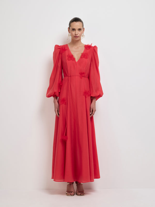 Size8 SHEIKE English Rose Maxi Dress Red 1008060 Front Image