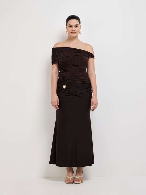 Size12 SHEIKE Marta Skirt Brown 1008098 Front Image