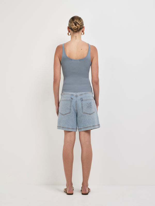 SHEIKE Tate Knit Top Seafoam Back Image