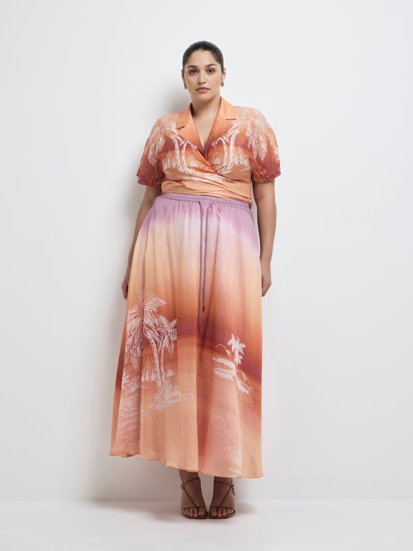 Size16 SHEIKE Sunset Palms Shirt Floral 1008149 Front Image