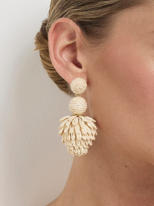 SHEIKE Outline Earrings Ecru 1008175 Model Image