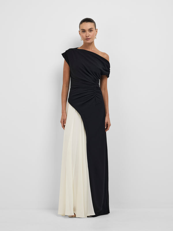 CELINE MAXI DRESS, front view on size 8 model