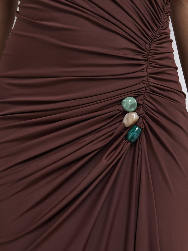 SHEIKE Angelina Maxi Dress Chocolate 1008215 Detail Image