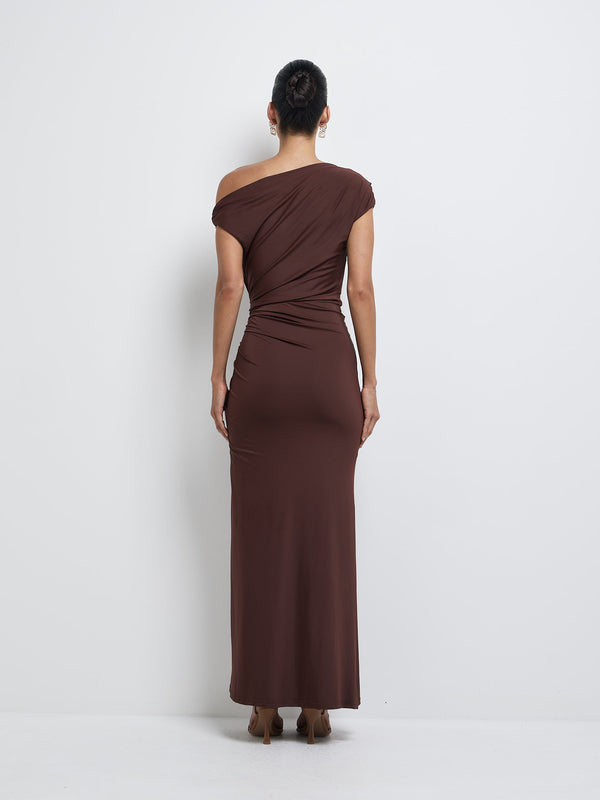 SHEIKE Angelina Maxi Dress Chocolate 1008215 Back Image