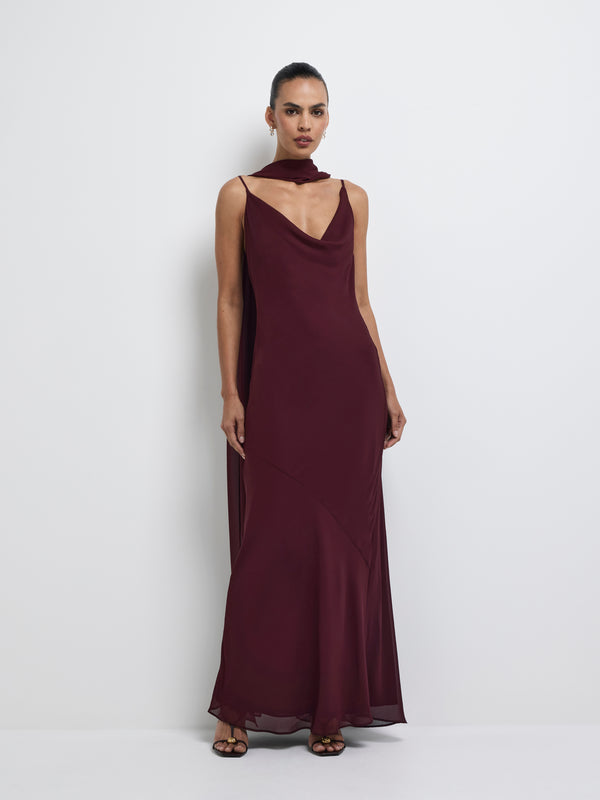 SHEIKE Anya Maxi Dress Plum 1008219 Front Image Style