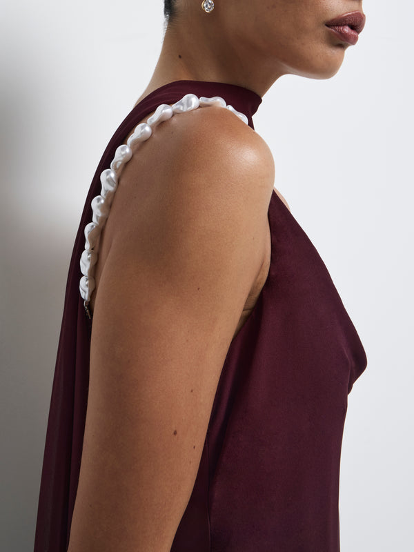 SHEIKE Anya Maxi Dress Plum 1008219 Close Up Image