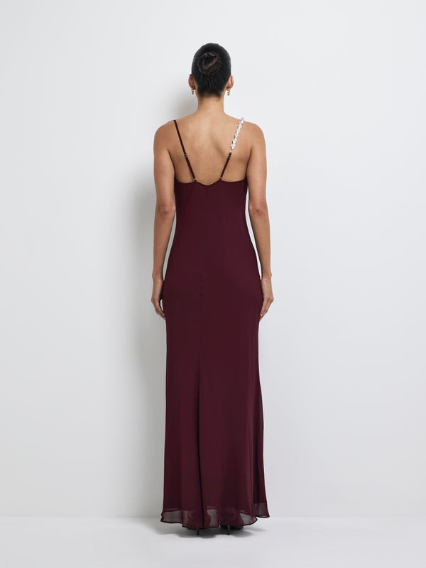SHEIKE Anya Maxi Dress Plum 1008219 Back Image