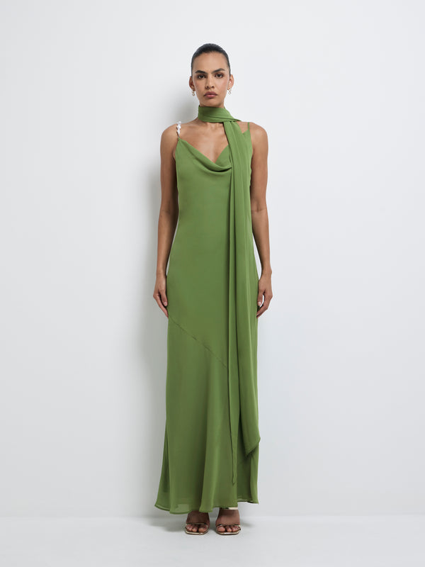 Size8 SHEIKE Anya Maxi Dress Green 1008220 Front Image