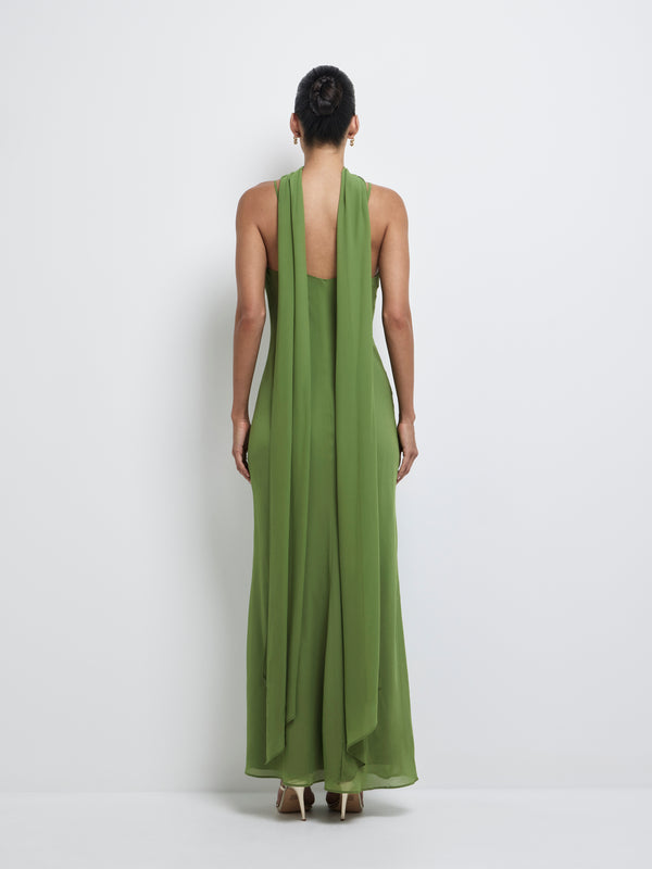 SHEIKE Anya Maxi Dress Green 1008220 Back Image