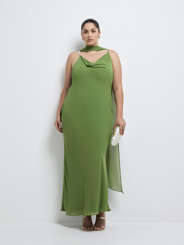 Size16 SHEIKE Anya Maxi Dress Green 1008220 Front Image