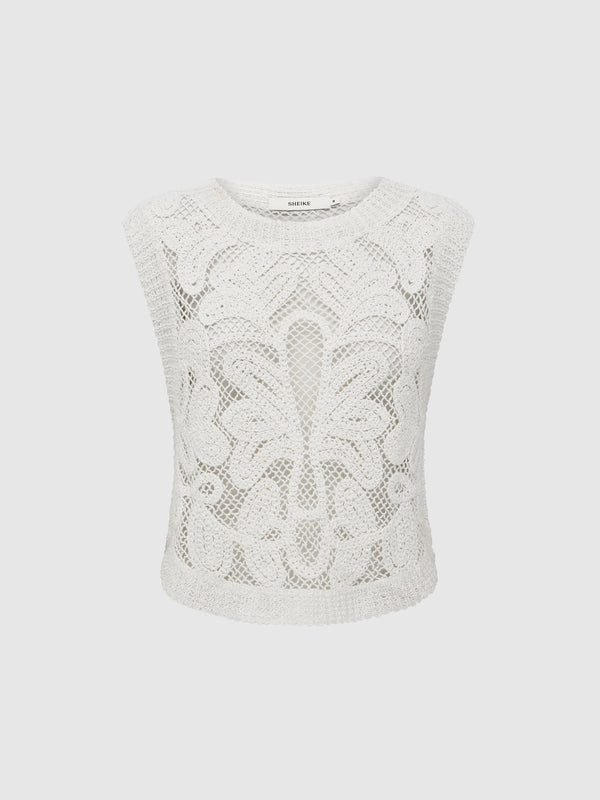 SHEIKE Bella Crochet Top White 10008223 Ghost Image
