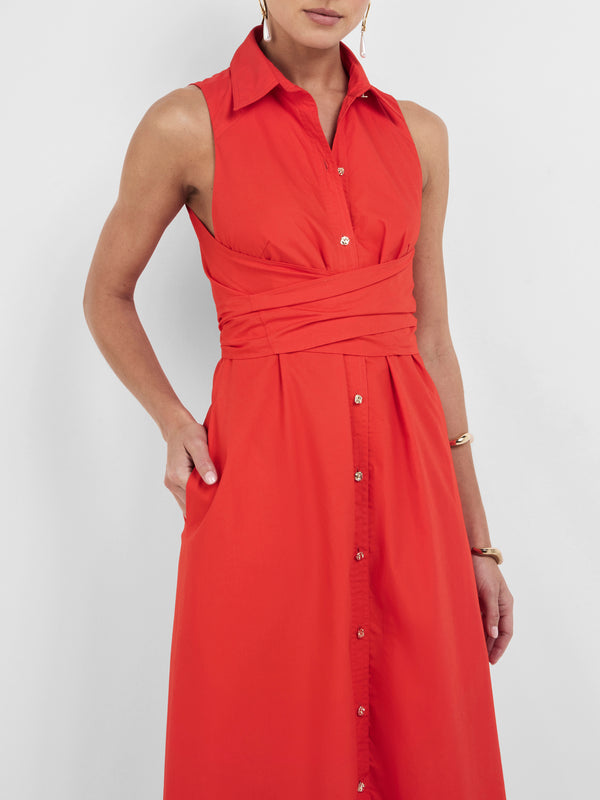 SHEIKE Cecilia Midi Dress Red 1008242 Detail Image