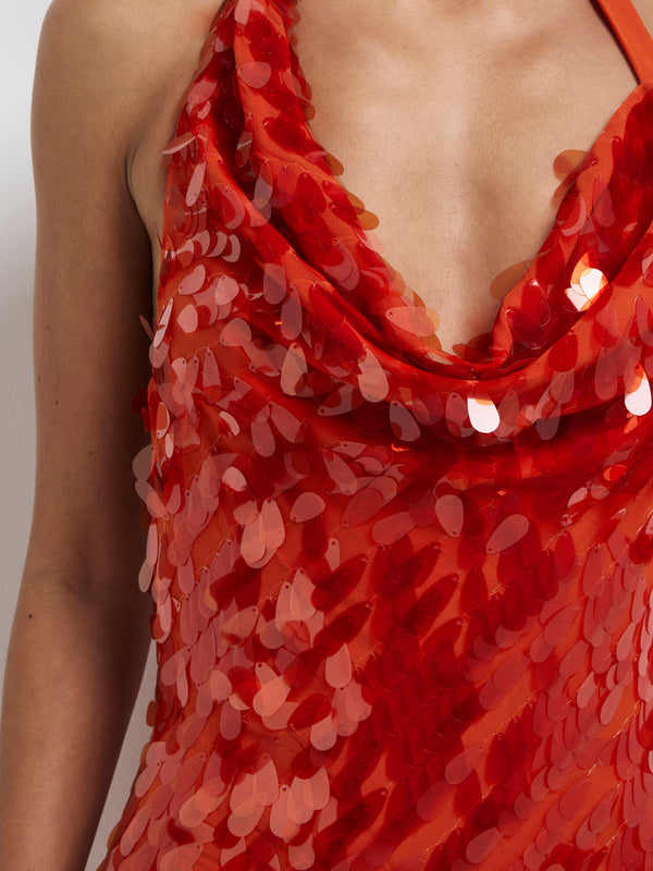 SHEIKE Jessica Maxi Dress Red 1008281 Fabric Image