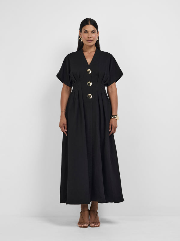 Size12 SHEIKE Ariana Midi Dress Black 1008317 Front Image