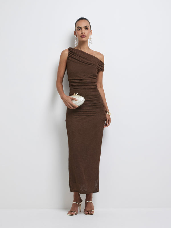 SHEIKE Alexa Maxi Dress Mocha 1008332 Front Image Styled