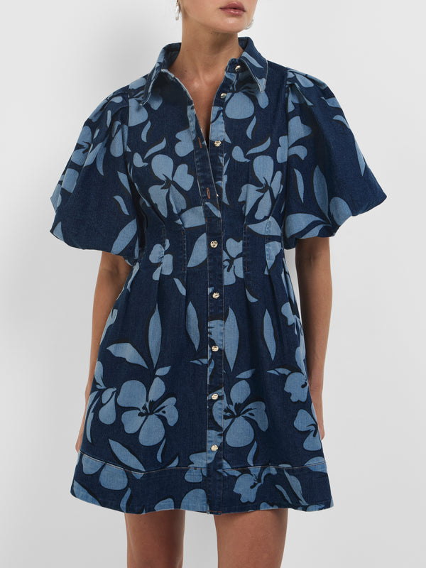 SHEIKE 1008356 Brooklyn Mini Dress Indigo Close Up Image