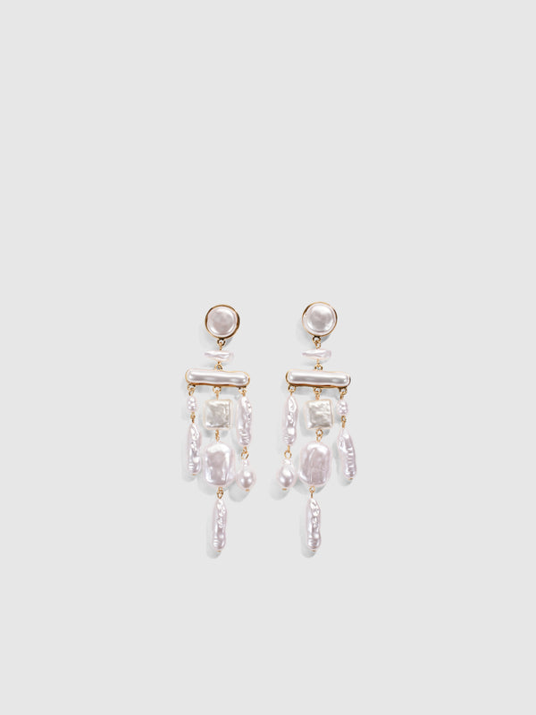 SHEIKE Anya Earrings Gold Pearl 1008416 Ghost Image