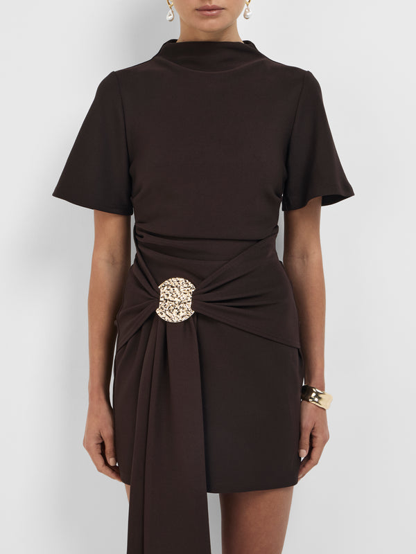 SHEIKE Amber Mini Dress Brown 1008453 Close Up Image