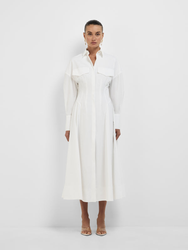 Size8 SHEIKE 1008470 Tova Shirt Dress White Front Image