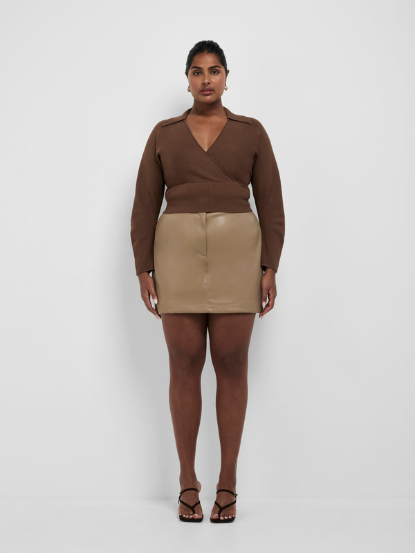Size16 SHEIKE Melanie Mini Skirt Fawn 1008638 Front Image
