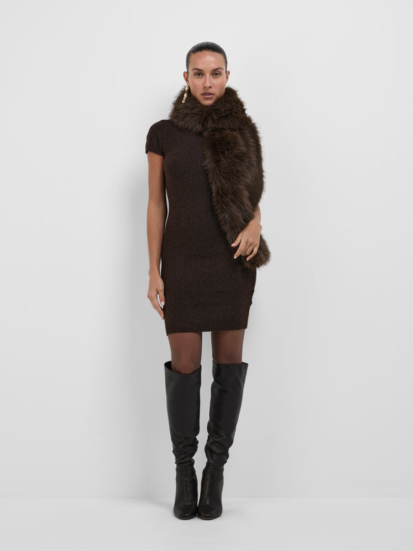 SHEIKE Arina Mini Dress Set Chocolate 1008529 Styled Front Image